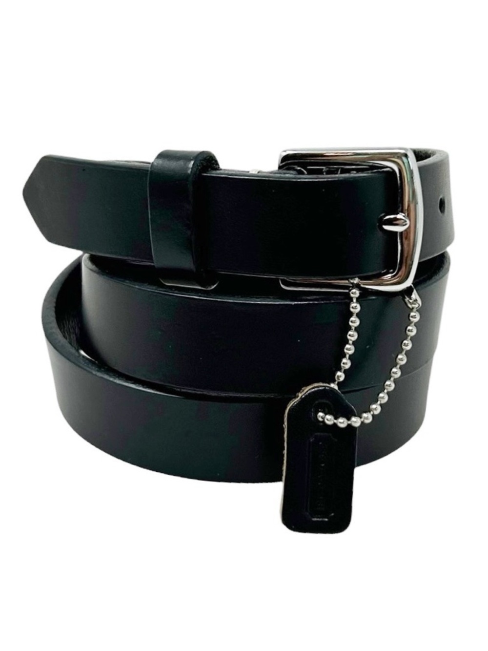 Coach Black Leather Belt With Hang Tag
